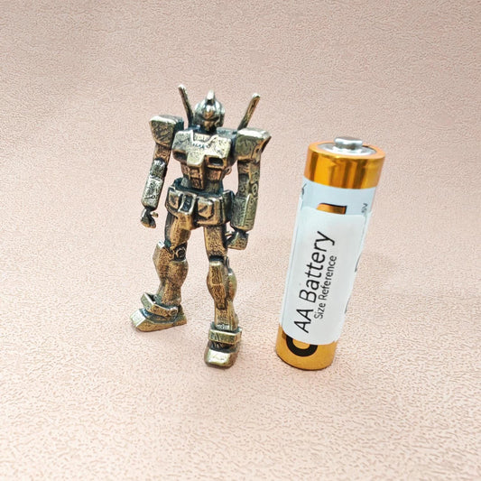 Brass Mecha Mobile Suit Figurine — Sci-Fi Robot Desk Sculpture & Anime Collector Piece