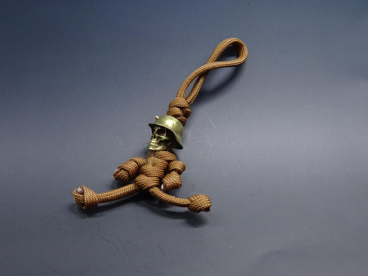 Brass Skull Soldier EDC Keychain Lanyard