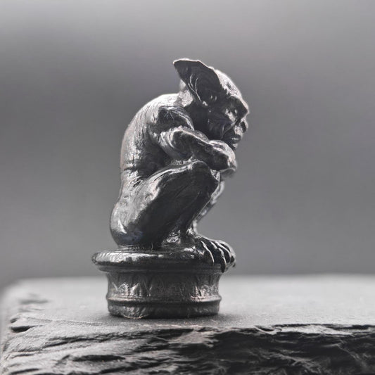 Miniature Brass Gargoyle Demon Statue — Terrarium & Diorama Decor