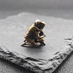 Back Hug Brass Figurine – Handcrafted Romantic Couple Miniature Sculpture