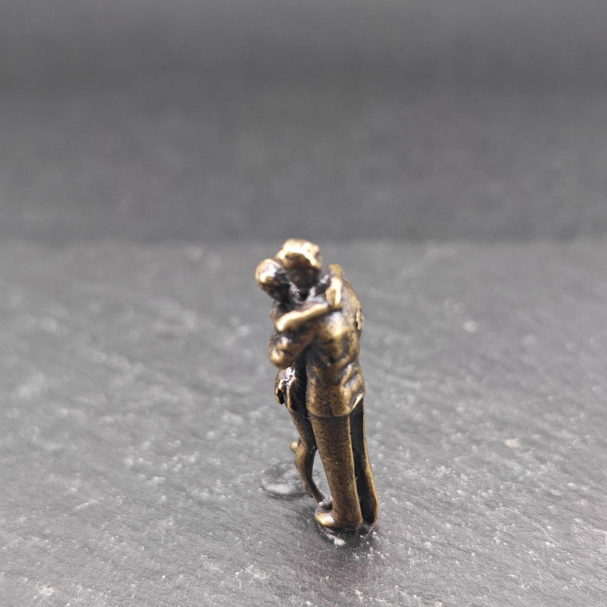 The Last Dance — Brass Couple Figurine, A Miniature Embrace Frozen in Time