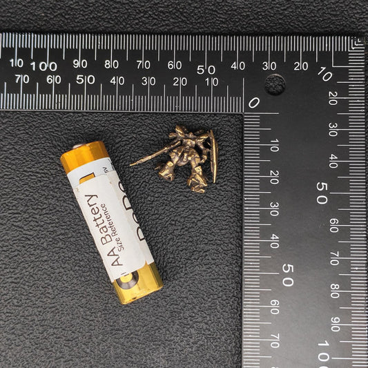Brass Red Mobile Suit Miniature — Tiny Diorama Figure for Terrarium & Aquascape