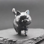 Brass Black Cat Figurine – Handcrafted Oxidised Walking Pose Collectible