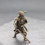 Armoured Samurai Brass Figurine – Handcrafted Japanese Warrior Collectible