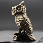 Brass Owl Figurine – Polished Handcrafted Desk Collectible