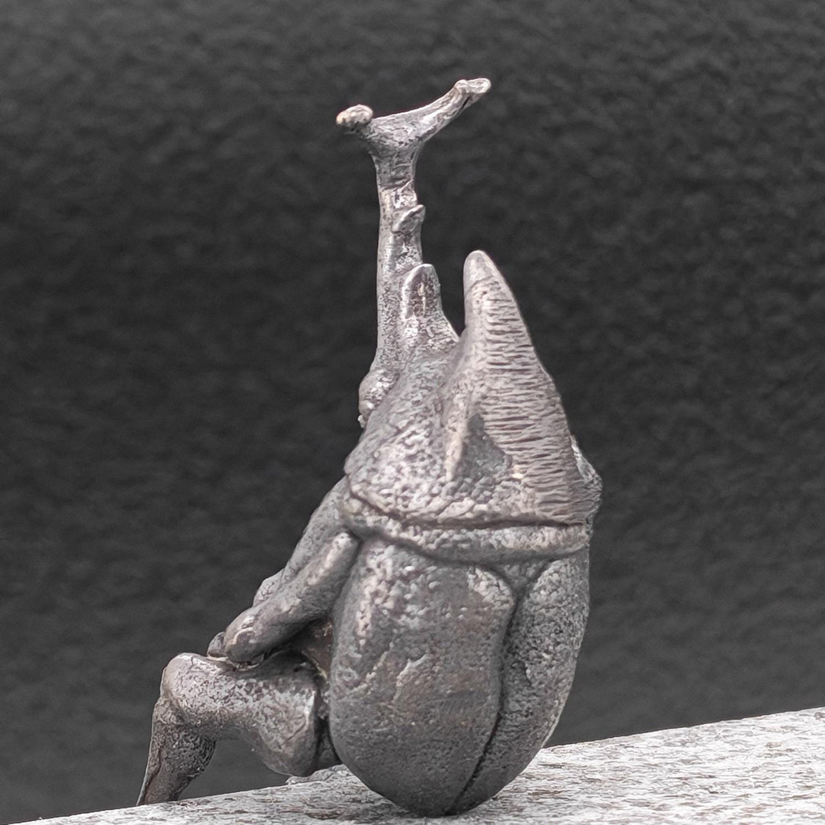 Beetle Man Brass Figurine – Antique Black Insect Hybrid Collectible Sculpture