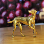 Striding Greyhound Brass Figurine – Handcrafted Noble Dog Collectible