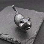 Brass Black Cat Figurine – Handcrafted Oxidised Walking Pose Collectible
