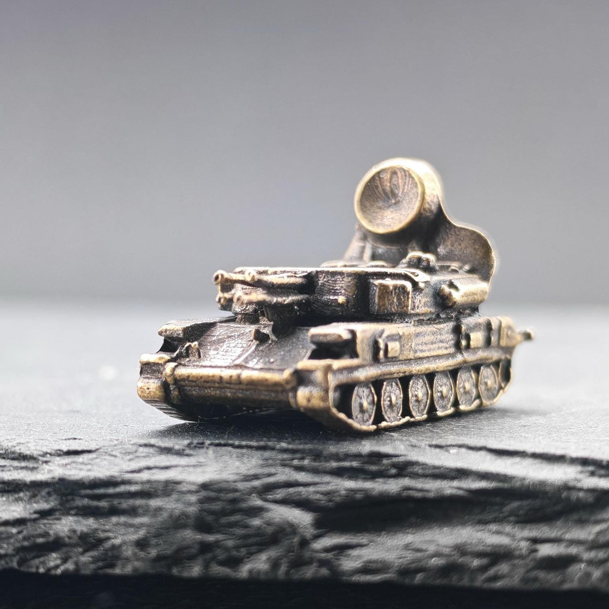 Brass Flakpanzer Gepard Tank Miniature — German Anti-Aircraft Vehicle Micro Model for Diorama