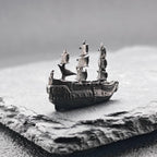 Brass Galleon Ship Miniature – Handcast Antique Pirate Vessel Sculpture