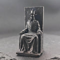 Brass Throne Figurine – Crowned Ruler, Handcrafted Dark Fantasy Collectible