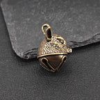 Brass Pig Bell Pendant – Handcrafted Miniature Animal Charm Collectible