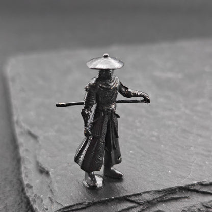 Brass Ronin Swordsman Figurine – Handcrafted Miniature Collectible