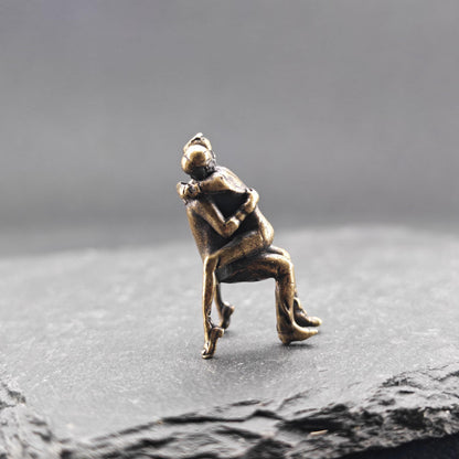 Brass Seated Couple Figurine — Intimate Miniature Collectible