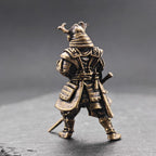 Armoured Samurai Brass Figurine – Handcrafted Japanese Warrior Collectible