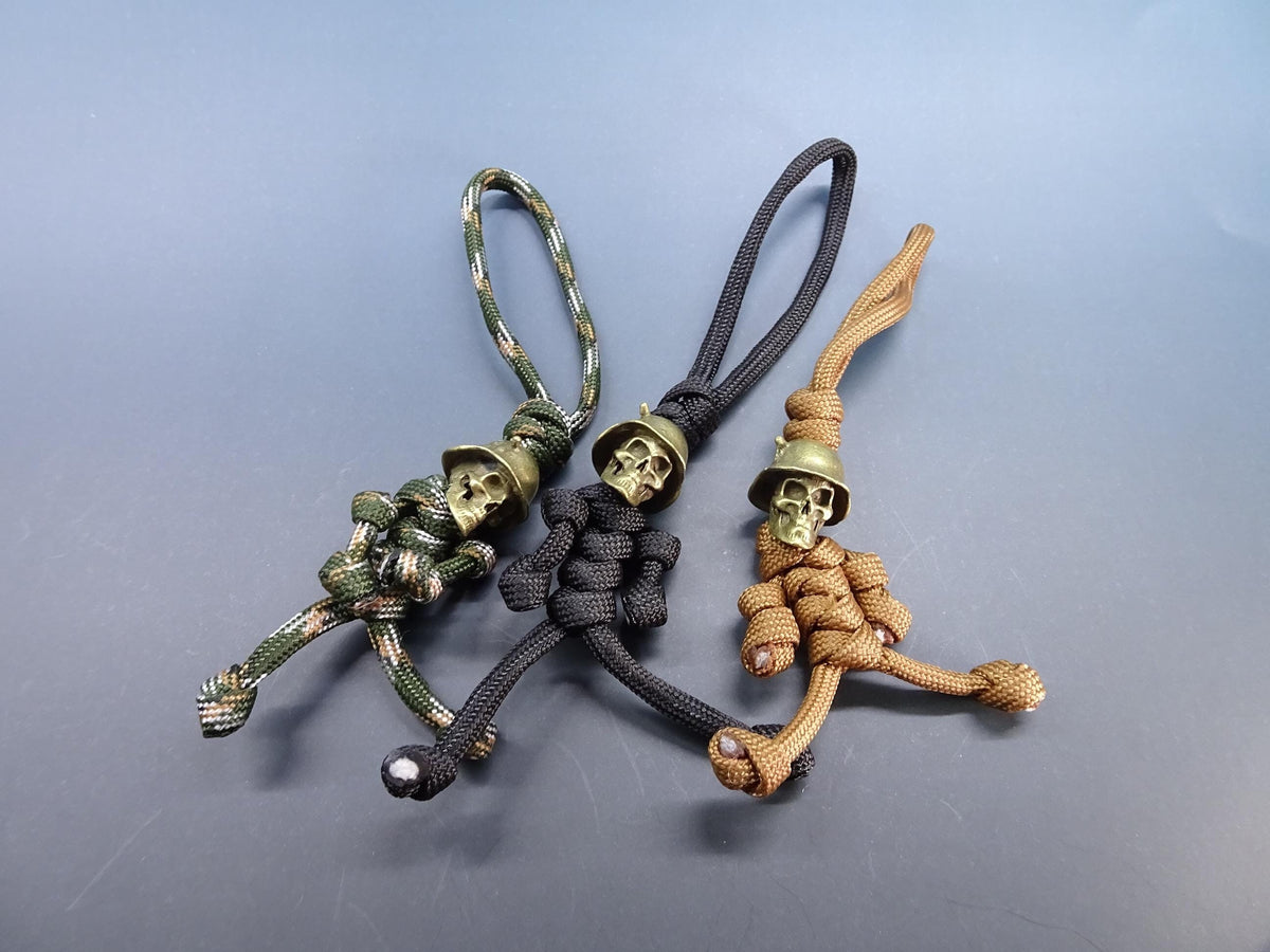 Brass Skull Soldier EDC Keychain Lanyard