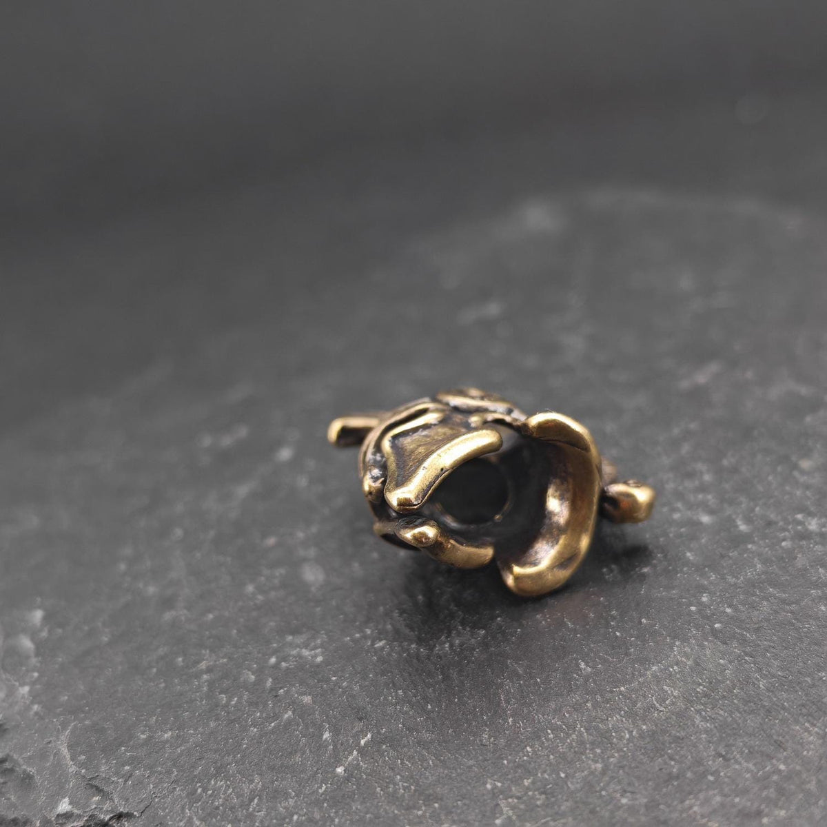 Spartan Helmet Brass Charm – Handcrafted Ancient Warrior Keychain Collectible