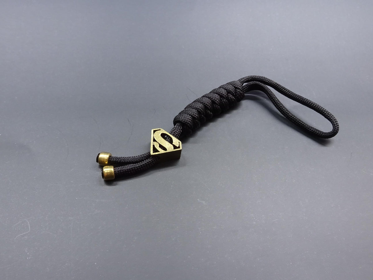 Brass EDC Keychain Lanyard — Shield Crest Paracord Pendant