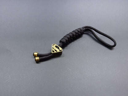 Brass EDC Keychain Lanyard — Shield Crest Paracord Pendant