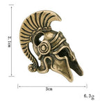 Spartan Helmet Brass Charm – Handcrafted Ancient Warrior Keychain Collectible
