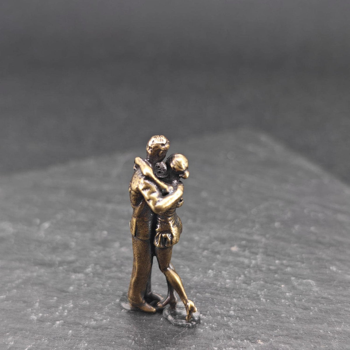 The Last Dance — Brass Couple Figurine, A Miniature Embrace Frozen in Time