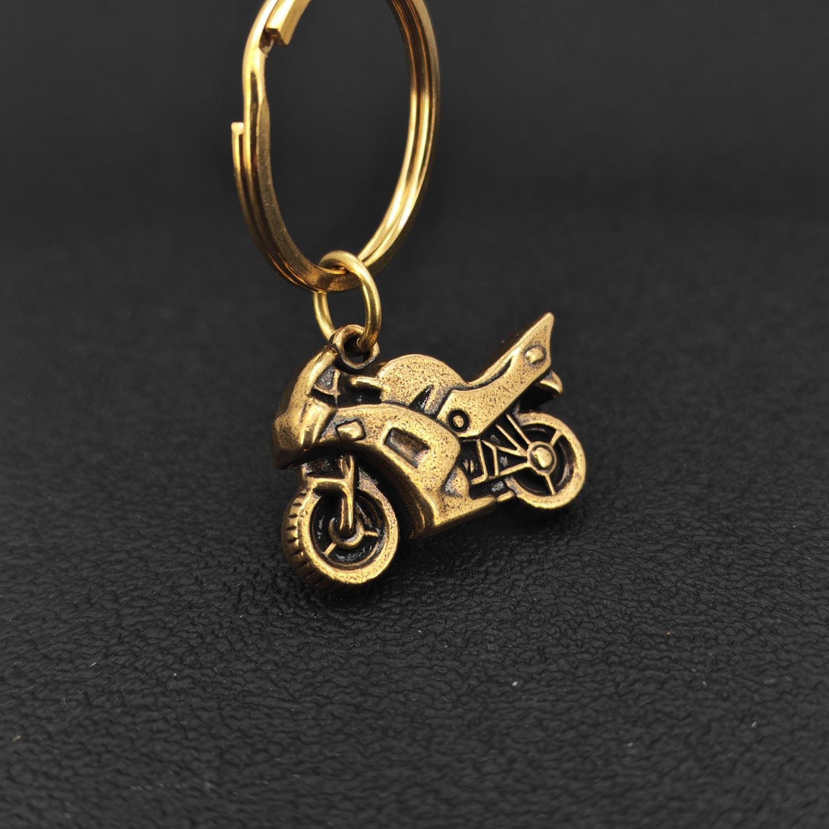 Brass Motorcycle Keychain – Handcrafted Sport Bike Charm for Bikers