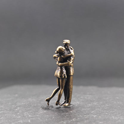The Last Dance — Brass Couple Figurine, A Miniature Embrace Frozen in Time