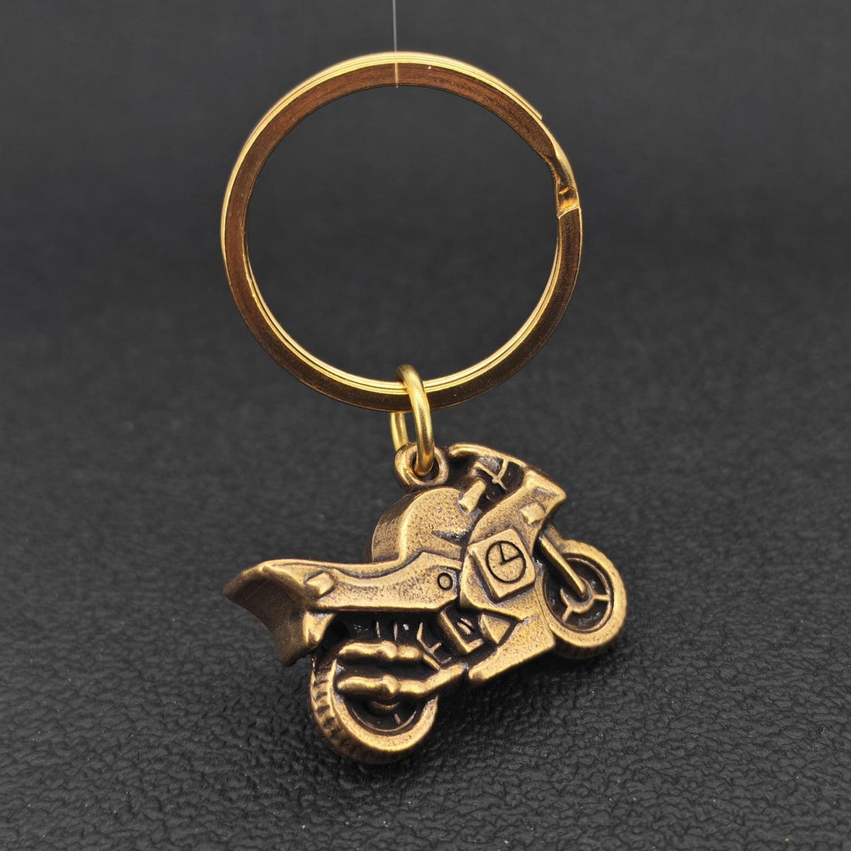 Brass Motorcycle Keychain – Handcrafted Sport Bike Charm for Bikers