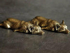 Brass Sleeping Corgi Figurine – Handcrafted Antique Finish Dog Collectible