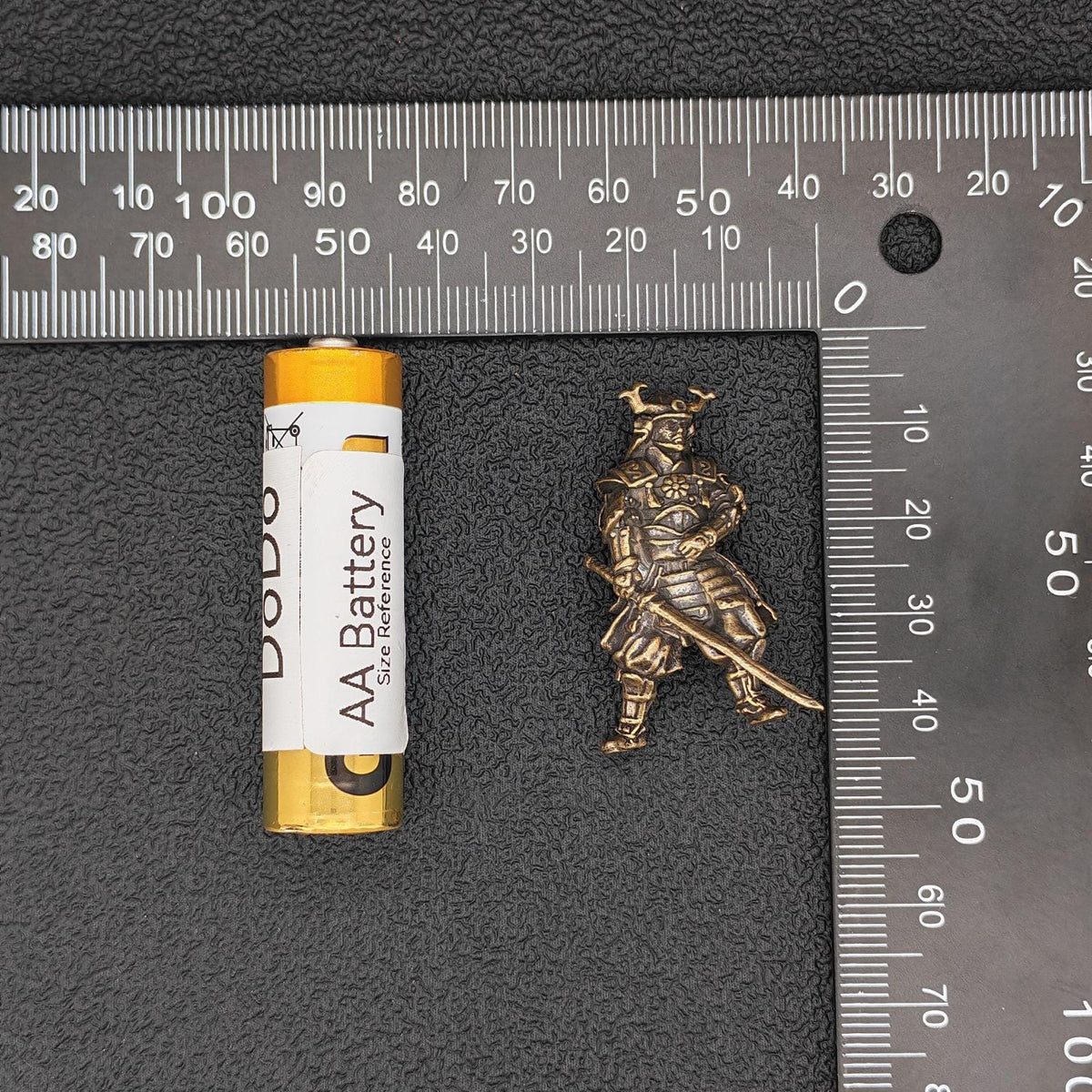Armoured Samurai Brass Figurine – Handcrafted Japanese Warrior Collectible