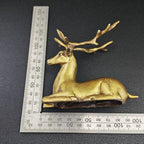 Resting Stag Brass Figurine – Handcrafted Wildlife Desk Collectible