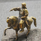 Galloping Cavalry Archer Brass Figurine – Handcrafted Nomadic Warrior Collectible