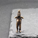 Shoulder Ride Brass Figurine – Father and Child Miniature Warmth Sculpture