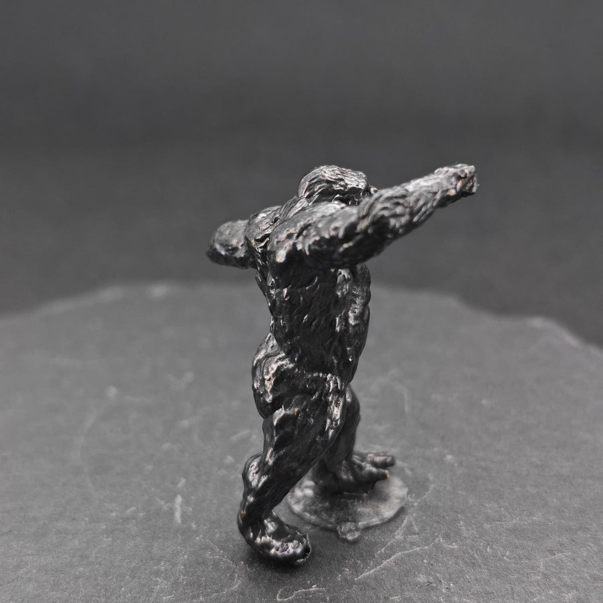 Brass Giant Gorilla Figurine — Oxidised Black Monster Desk Sculpture & Film Fan Collectible