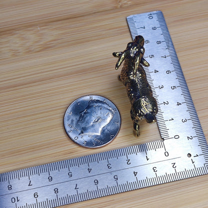Brass Goat Figurine — Miniature Walking Sculpture for Desk, Shelf, and Zodiac Decor