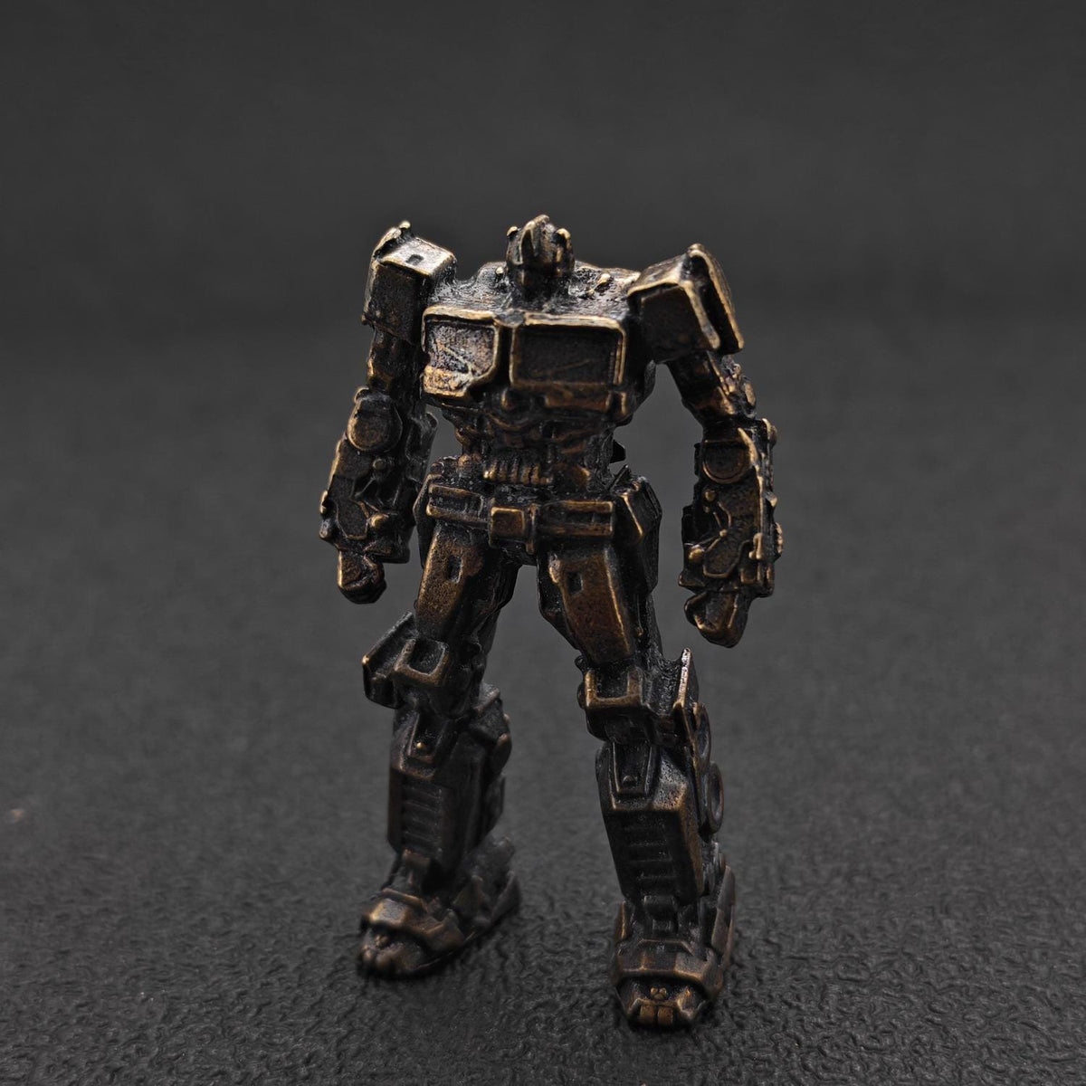 Brass Autobot Commander Figurine — Transformers-Inspired Sci-Fi Robot Desk Sculpture