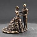 Brass Wedding Couple Figurine – Handcrafted Miniature Collectible