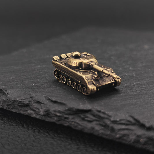 Brass Tank Miniature — Oxidised Military Collectible for Desk and Diorama