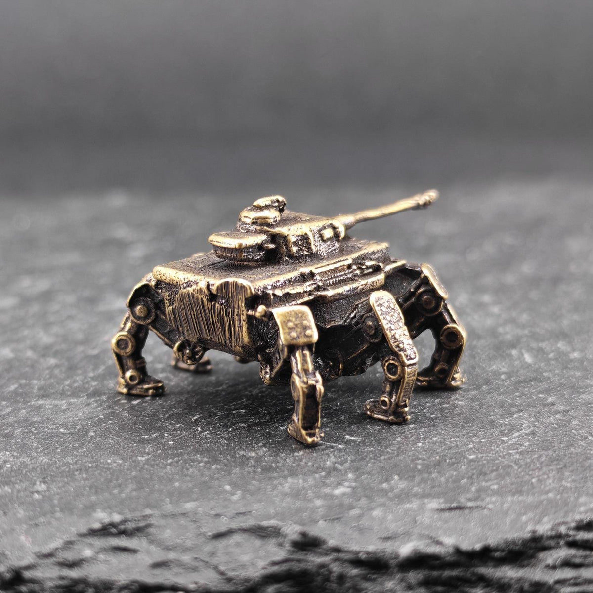 Six-Legged Spider Tank Brass Miniature – Sci-Fi Combat Vehicle Diorama Collectible