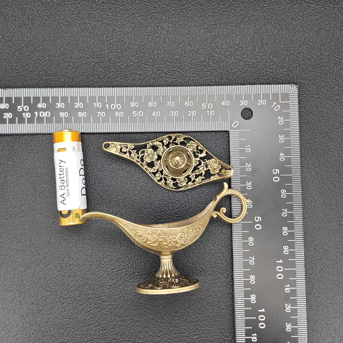 Brass Aladdin’s Lamp Incense Holder – Handcrafted Decorative Ornament