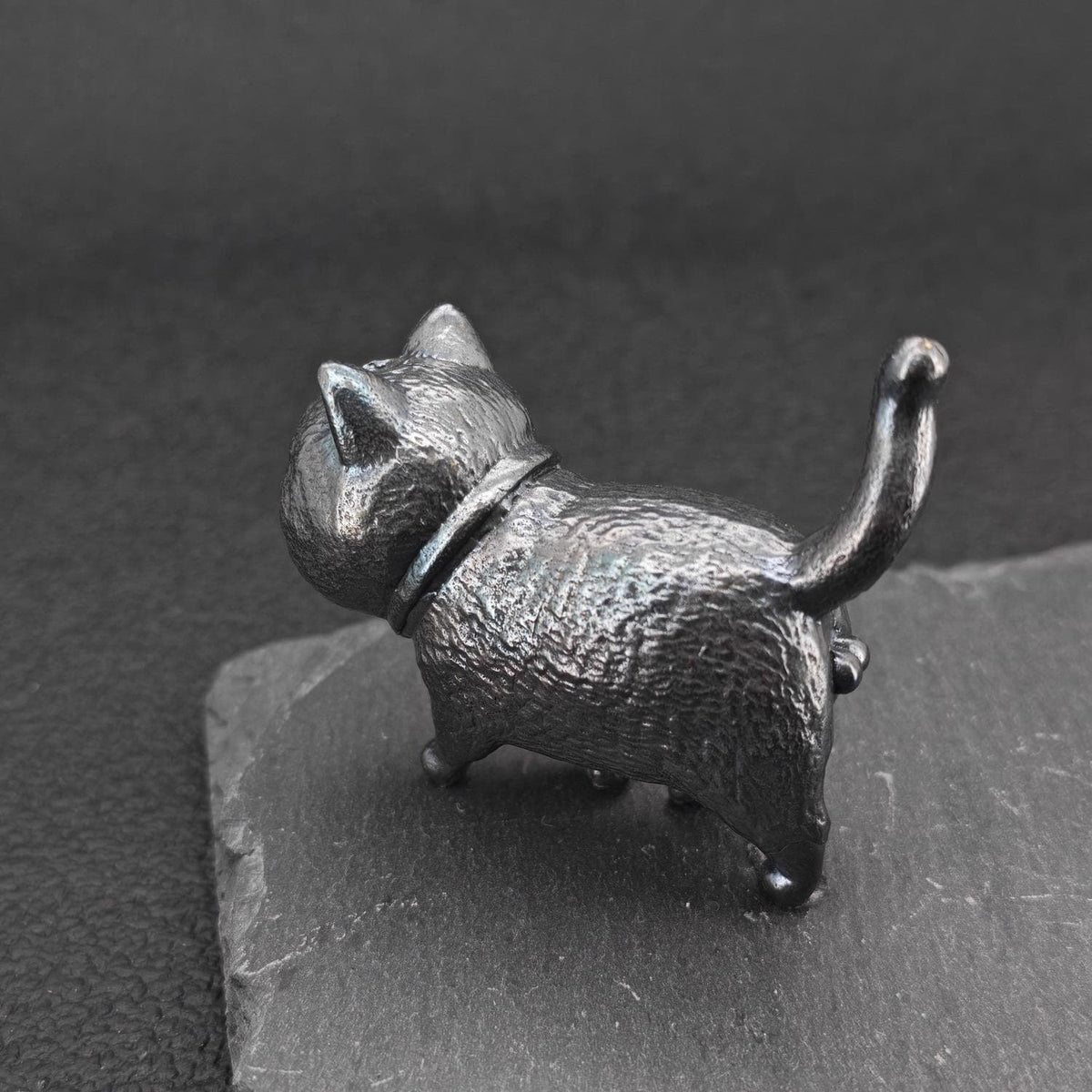 Brass Black Cat Figurine – Handcrafted Oxidised Walking Pose Collectible