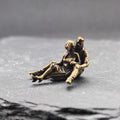 Tiny Brass Couple Figurine – Handcrafted Miniature Romantic Sculpture