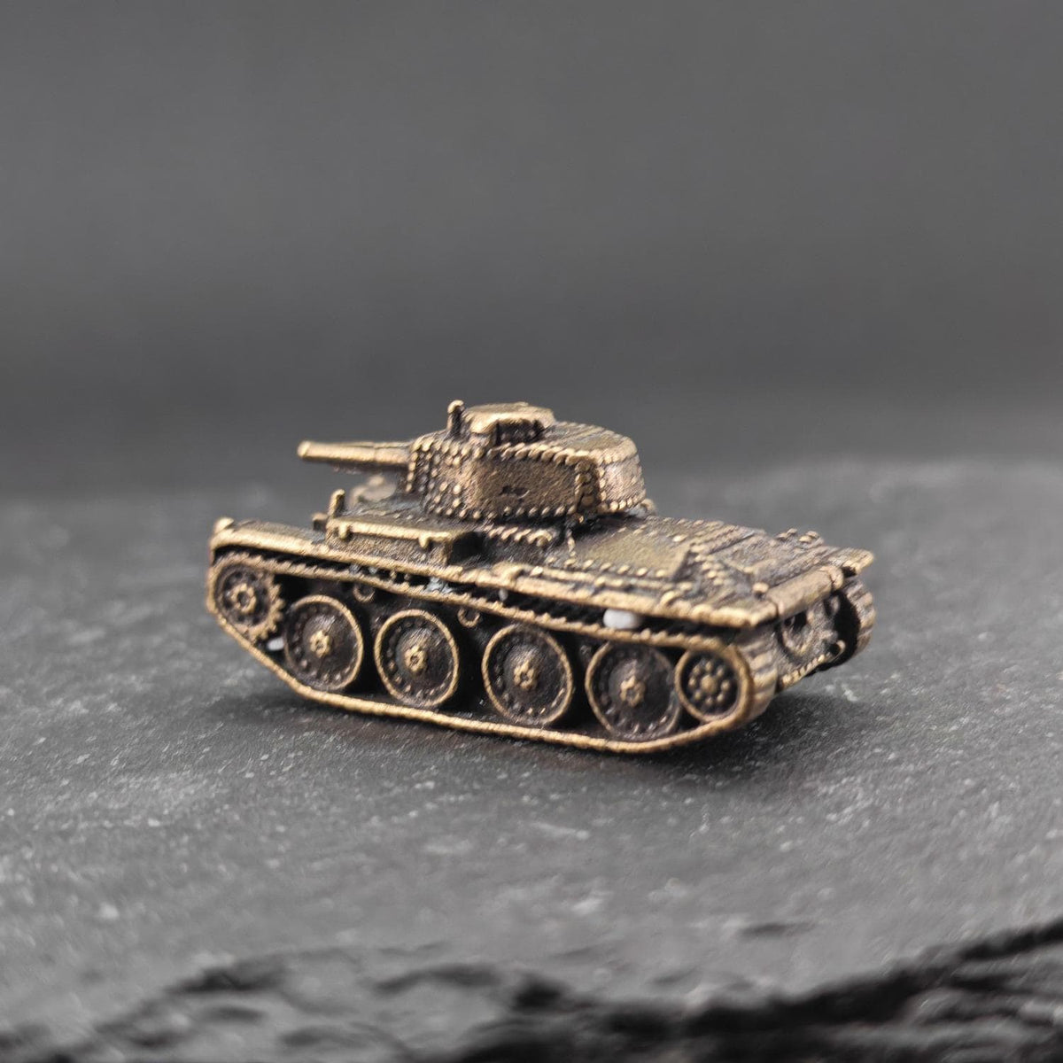 Brass Pz.38(t) Light Tank — WWII German Miniature for Diorama and Collectors