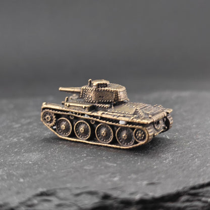 Brass Pz.38(t) Light Tank — WWII German Miniature for Diorama and Collectors