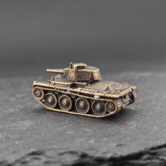 Brass Pz.38(t) Light Tank — WWII German Miniature for Diorama and Collectors
