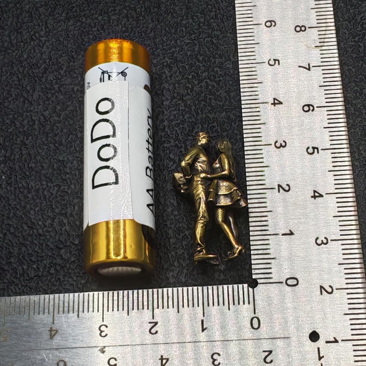 The Hidden Bouquet — Brass Couple Figurine, A Miniature Love Story for Your Desk or Shelf