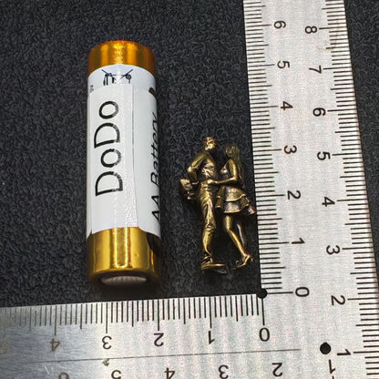 The Hidden Bouquet — Brass Couple Figurine, A Miniature Love Story for Your Desk or Shelf