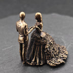 Brass Wedding Couple Figurine – Handcrafted Miniature Collectible