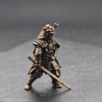 Armoured Samurai Brass Figurine – Handcrafted Japanese Warrior Collectible