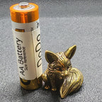 Sitting Fox Brass Figurine – Handcrafted Animal Miniature Collectible